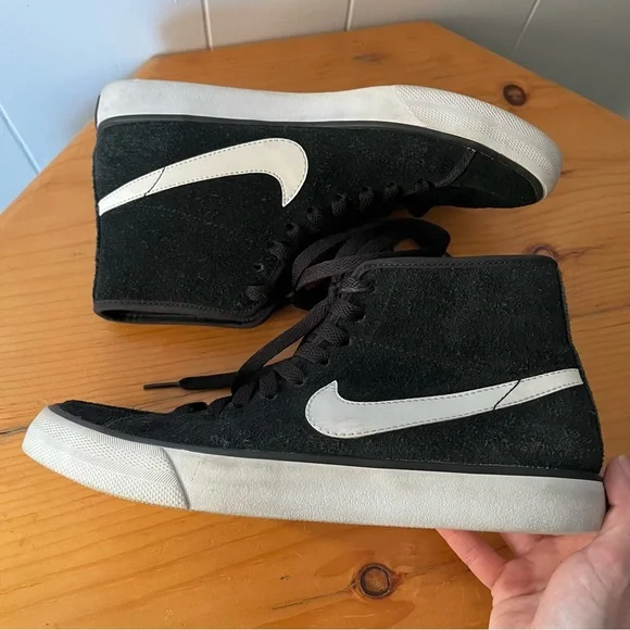 Nike Primo Court Mid Suede Black White High Top Sneakers 630656 Trainers Leather - Picture 5 of 7